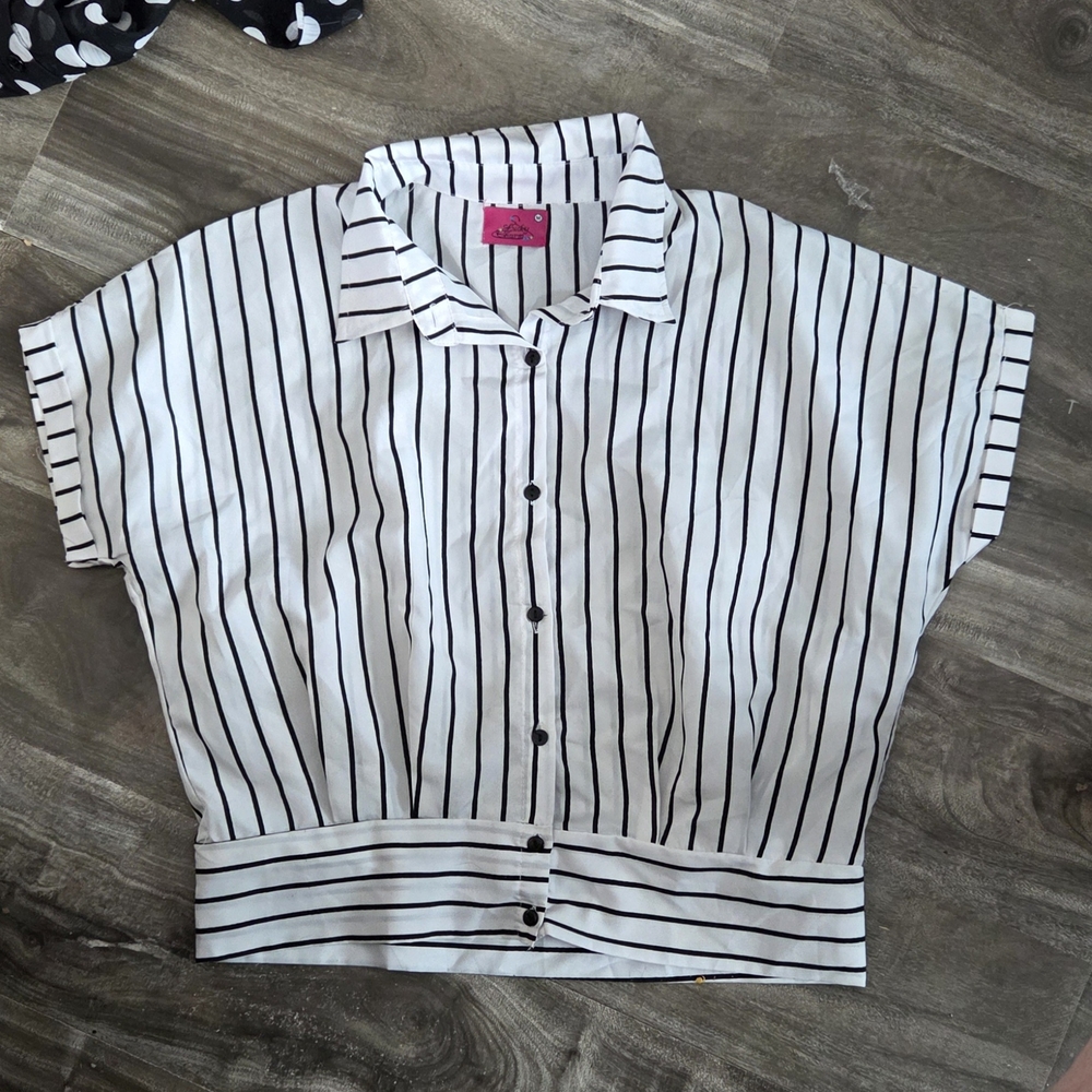 Striped Black and White Women's Top